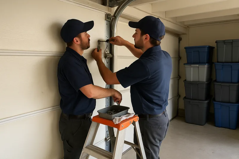 Annual garage door maintenance service by Santos & Sons in Berkeley, full system inspection and tune-up