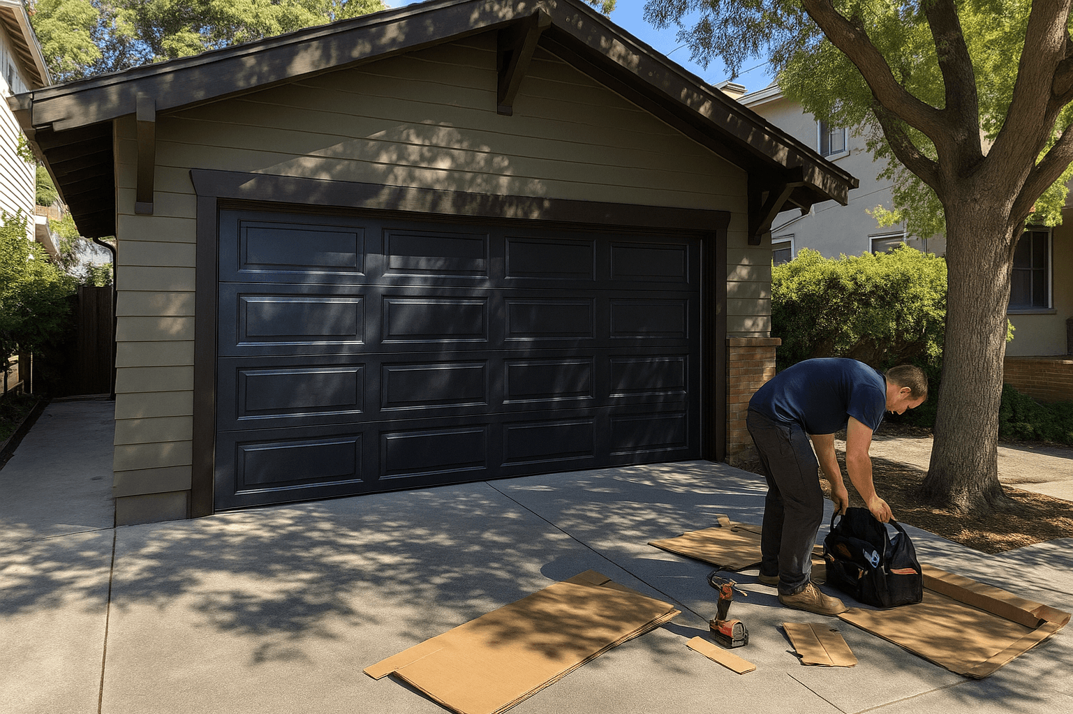 Santos and Sons new garage door installation in Berkeley, CA