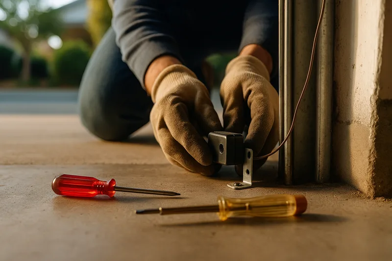 Garage door sensor repair and alignment service by Santos & Sons in Berkeley, CA