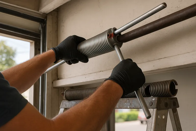 Professional garage door spring replacement by Santos & Sons technician in Berkeley, CA